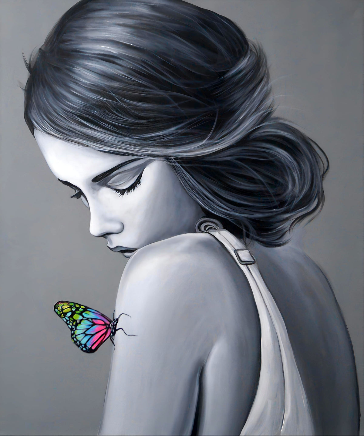 " Girl with a butterfly "